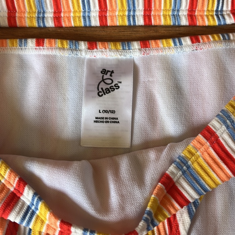 Art class girls (10-12) NWOT Colorful Striped Bathing suit bikini set - Picture 7 of 7
